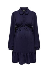 Only Maternity Vestido manga comprida maternity azul