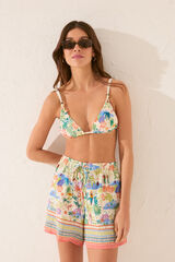 Women'secret Pantal&oacute;n corto viscosa estampado paisaje  estampado