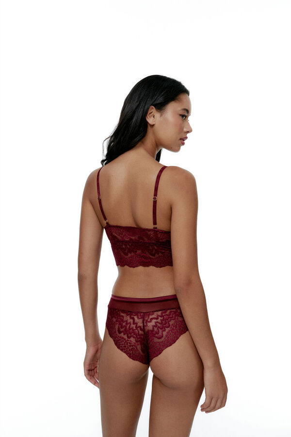 Black Limba Bralette Crop Top Stevie - Burgundy burdeos