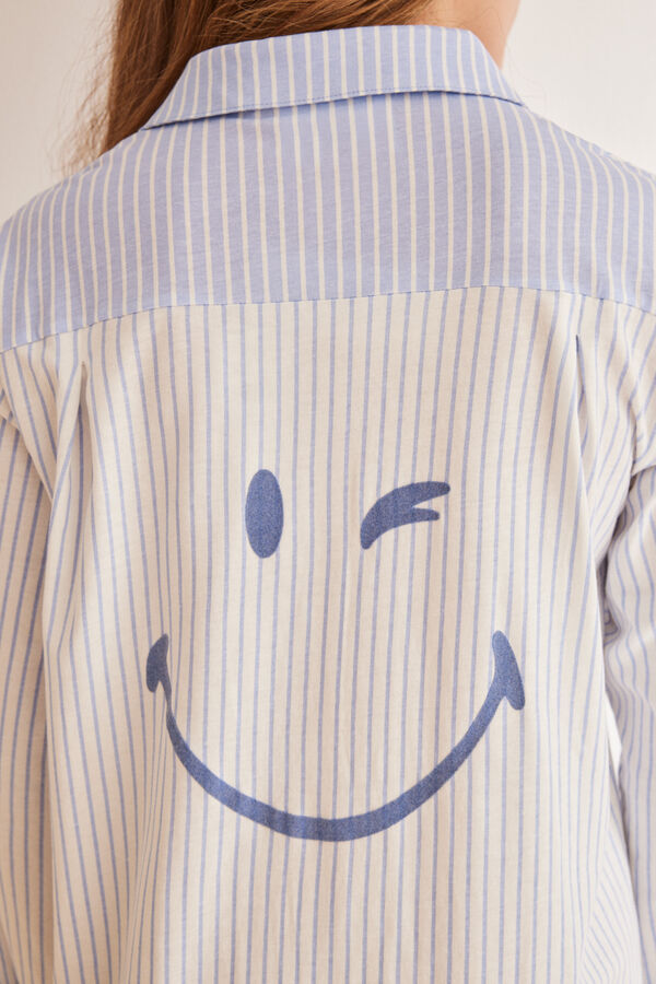 Women'secret Camis&oacute;n camisero rayas 100% algod&oacute;n SmileyWorld &reg; estampado