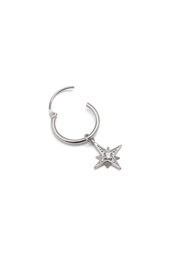 Singularu Pendiente Suelto Aro Estrella Polar Plata gris