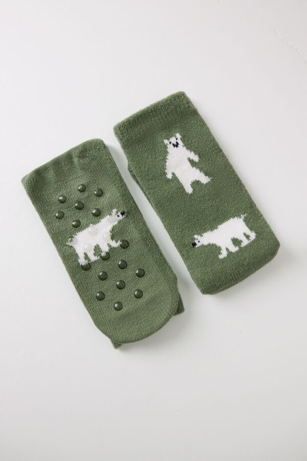 Women'secret Calcetines largos gruesos verde verde