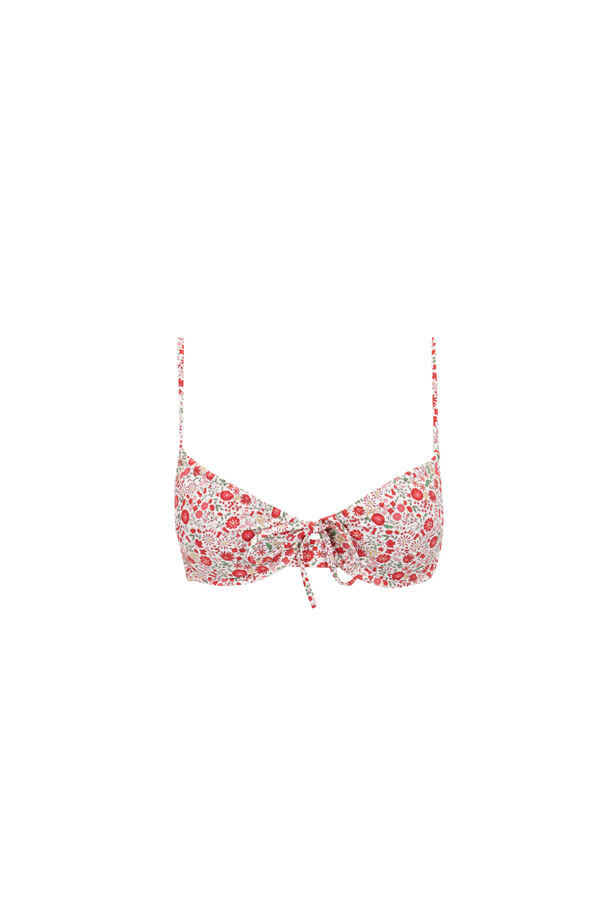 Women'secret Top bikini aro mini flores rojo estampado