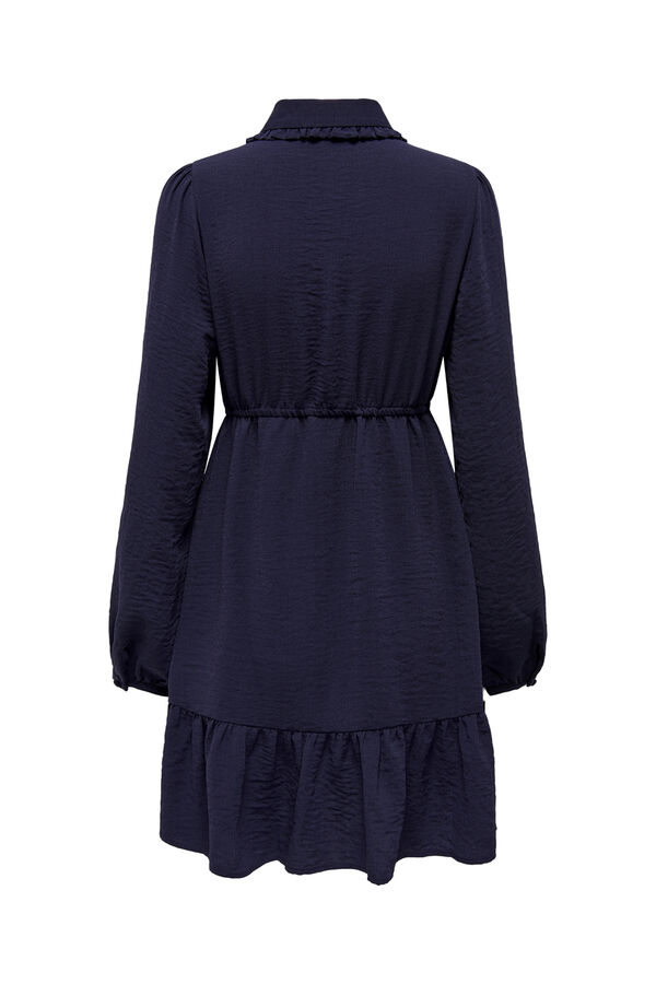 Only Maternity Vestido premamá cuello camisero azul