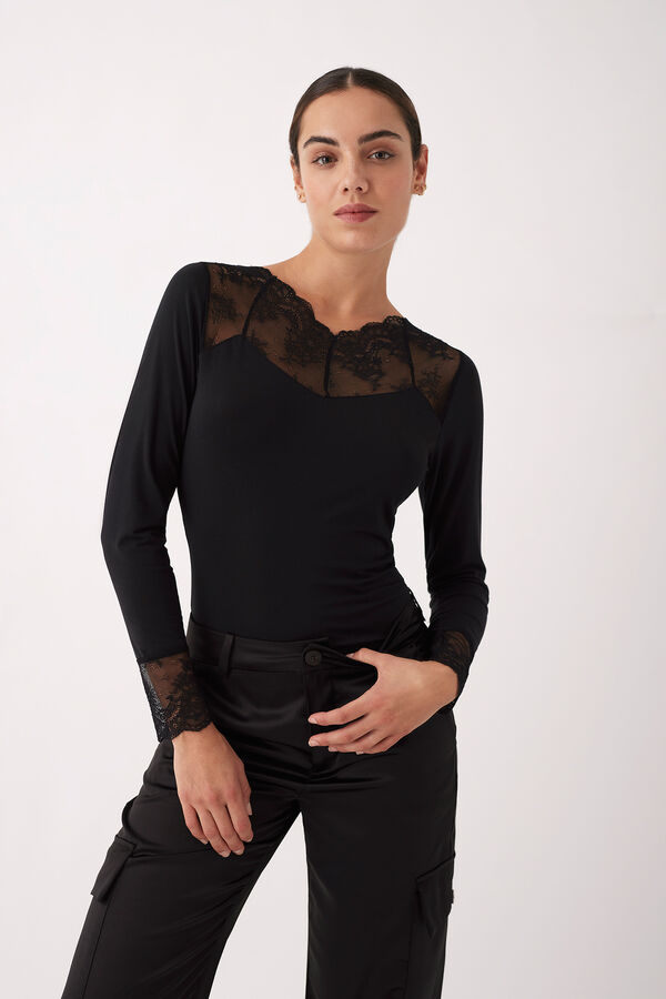 Promise Camiseta manga larga modal negro