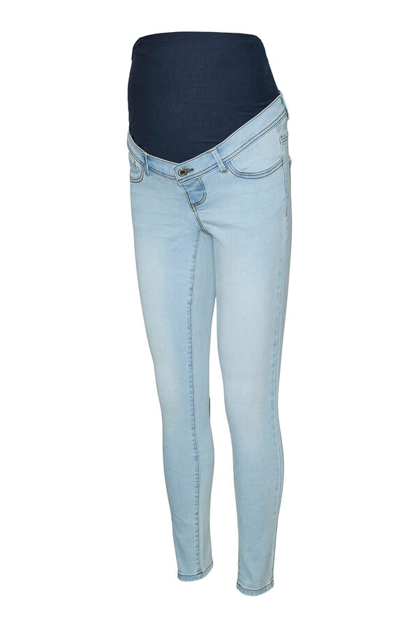 Mamalicious Calça jeans longa maternity azul