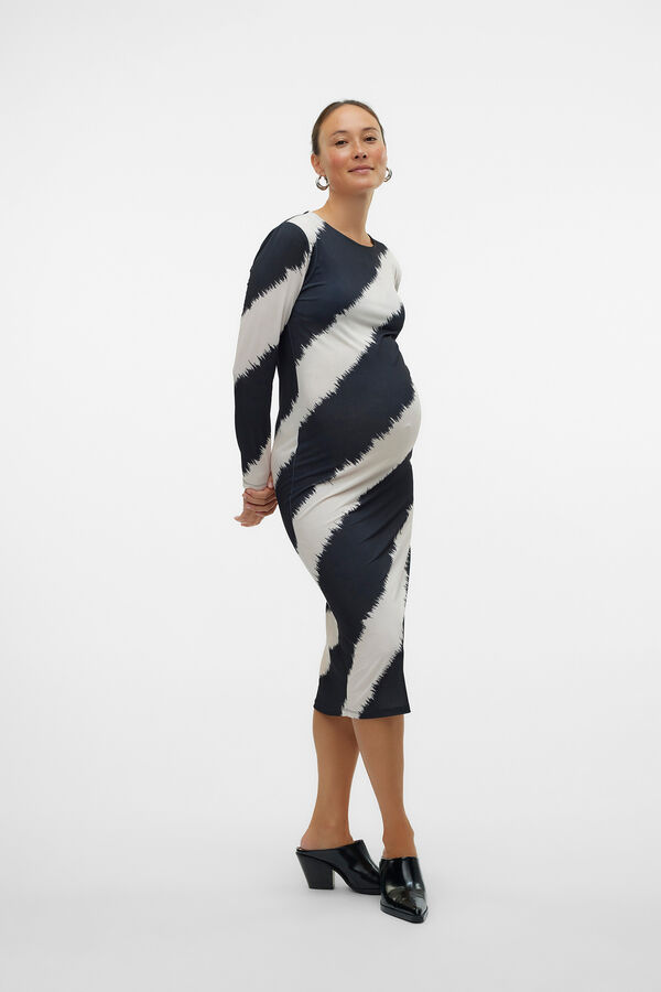 Mamalicious Vestido midi de manga larga maternity negro