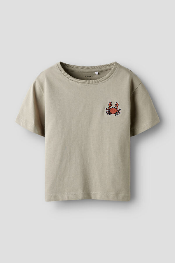Name it T-shirt manga curta cinzento