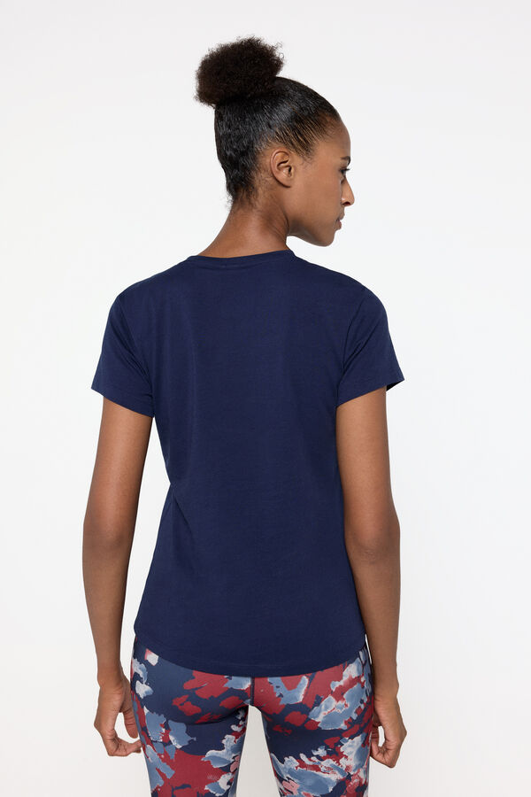 Only Play Camiseta de manga corta y de cuello V, con logo frontal azul