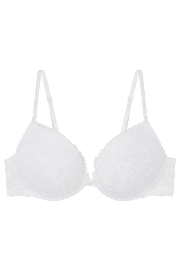Women'secret BEAUTIFUL Soutien clássico enchimento renda branco branco