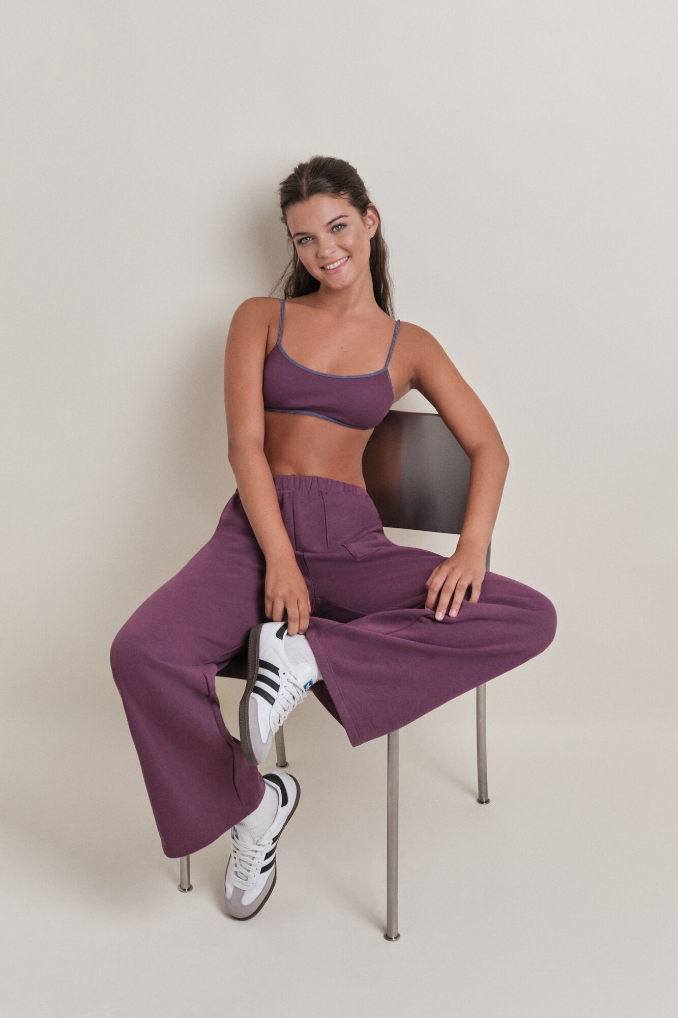 HI&BYE Sujetador top algod&oacute;n copas extra&iacute;bles burgundy