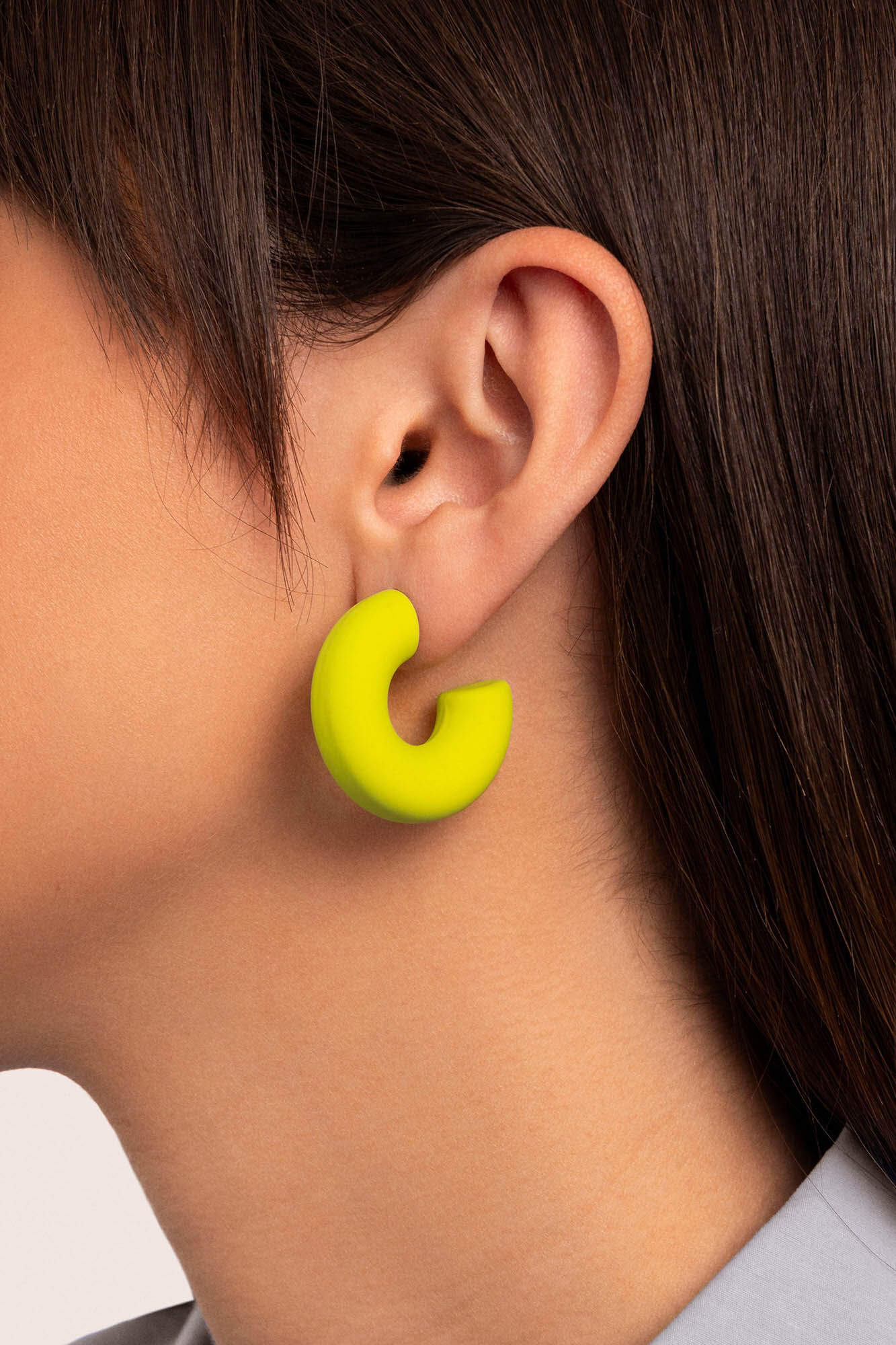 Singularu Pendientes Aro Gummy Lima Acero