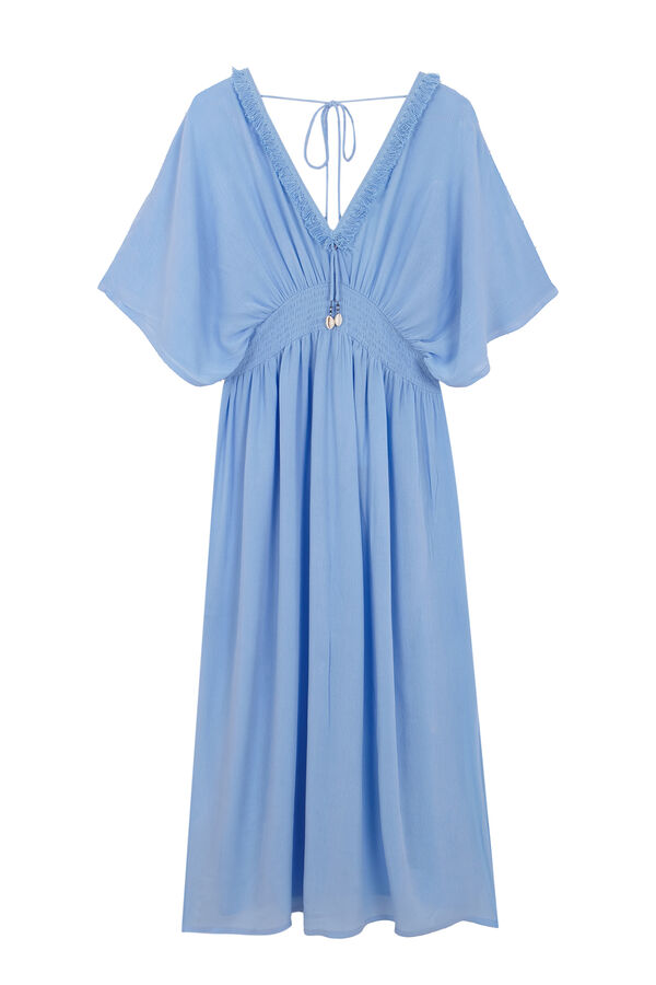 Women'secret Vestido azul midi escote espalda azul