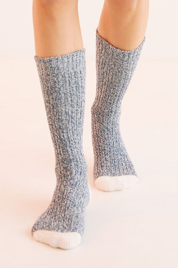 Women'secret Calcetines textura azul azul