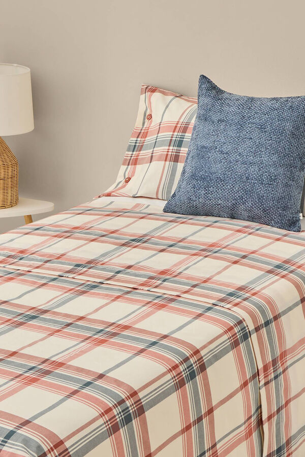 Textura S&aacute;bana de cuadros estampado