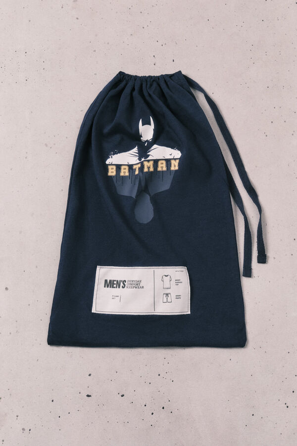 Women'secret Pijama curto de homem em algod&atilde;o Batman azul