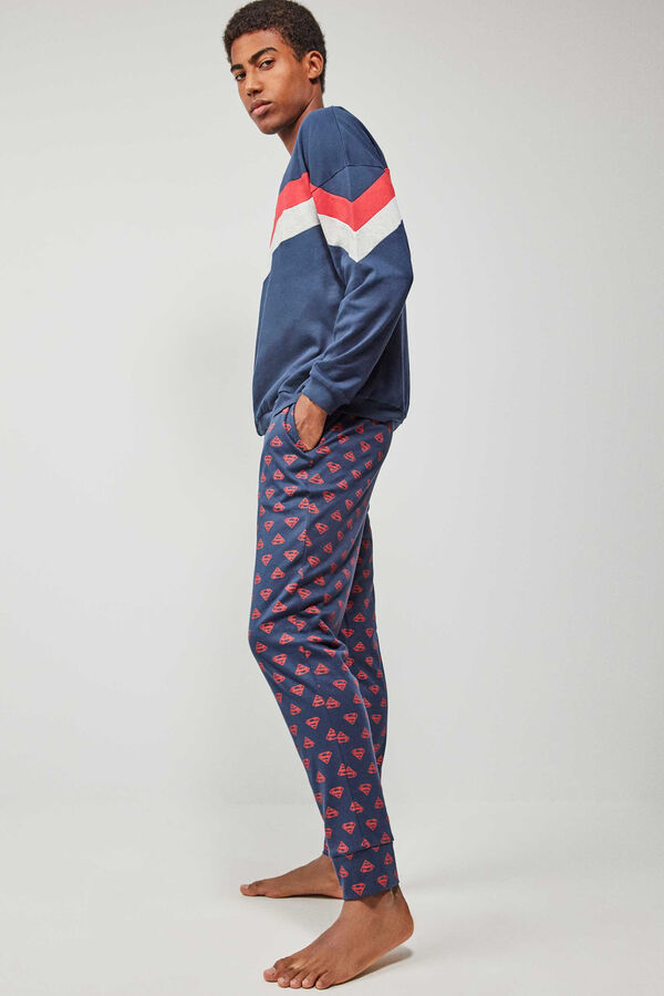 Gisela Super Man Men's Long Pajamas azul