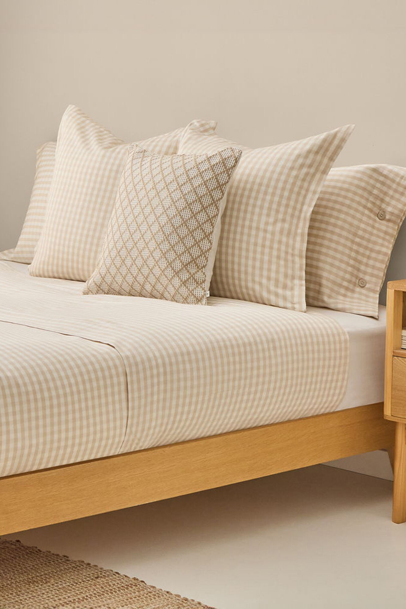 Textura S&aacute;bana algod&oacute;n sat&eacute;n cuadros vichy