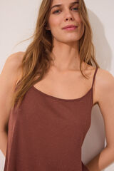 Women'secret Regata marrom T-shirt alças  cru