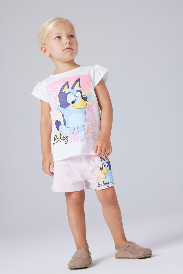 Name it T-shirt Bluey manga curta menina branco