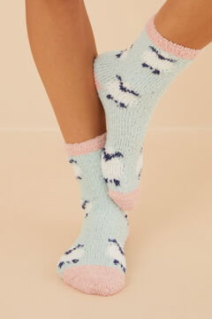Womensecret Blue fluffy sheep socks azul