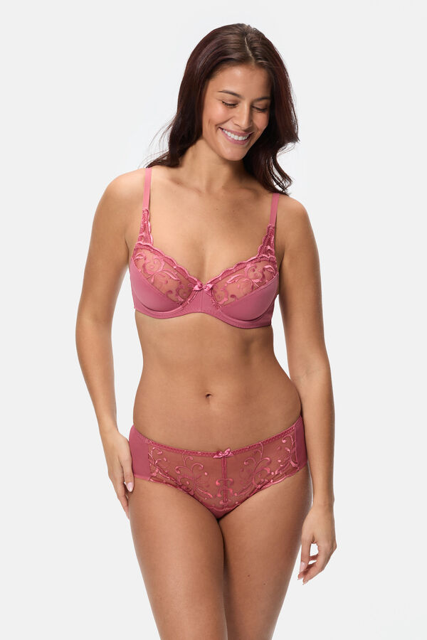 Playtex Calcinha midi de microfibra rosa
