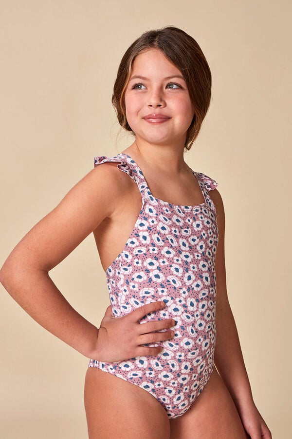 Gocco Traje De Ba&ntilde;o Estampado Flor Grande Rosa rosa