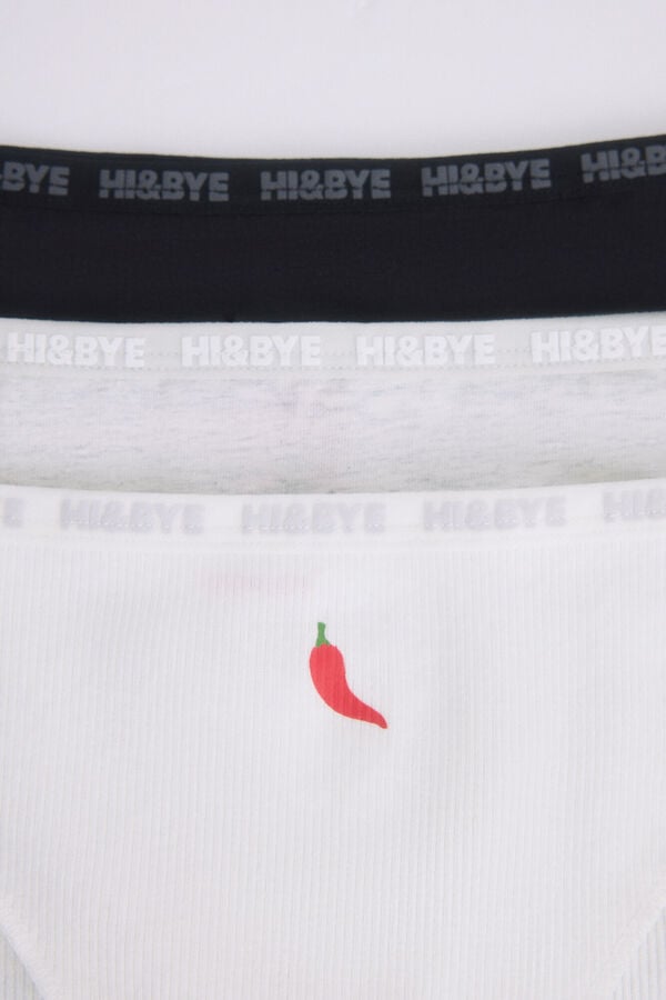 HI&BYE Pacote de 3 cuecas cl&aacute;ssicas preta, branca, cinza branco