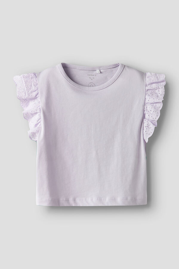 Name it T-shirt manga curta para menina rosa