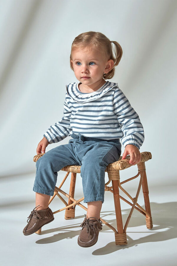 Gocco T-shirt manga abalonada riscas verde