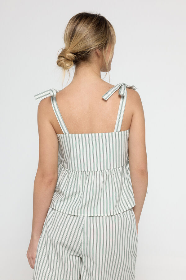 Pieces Top de rayas blanco