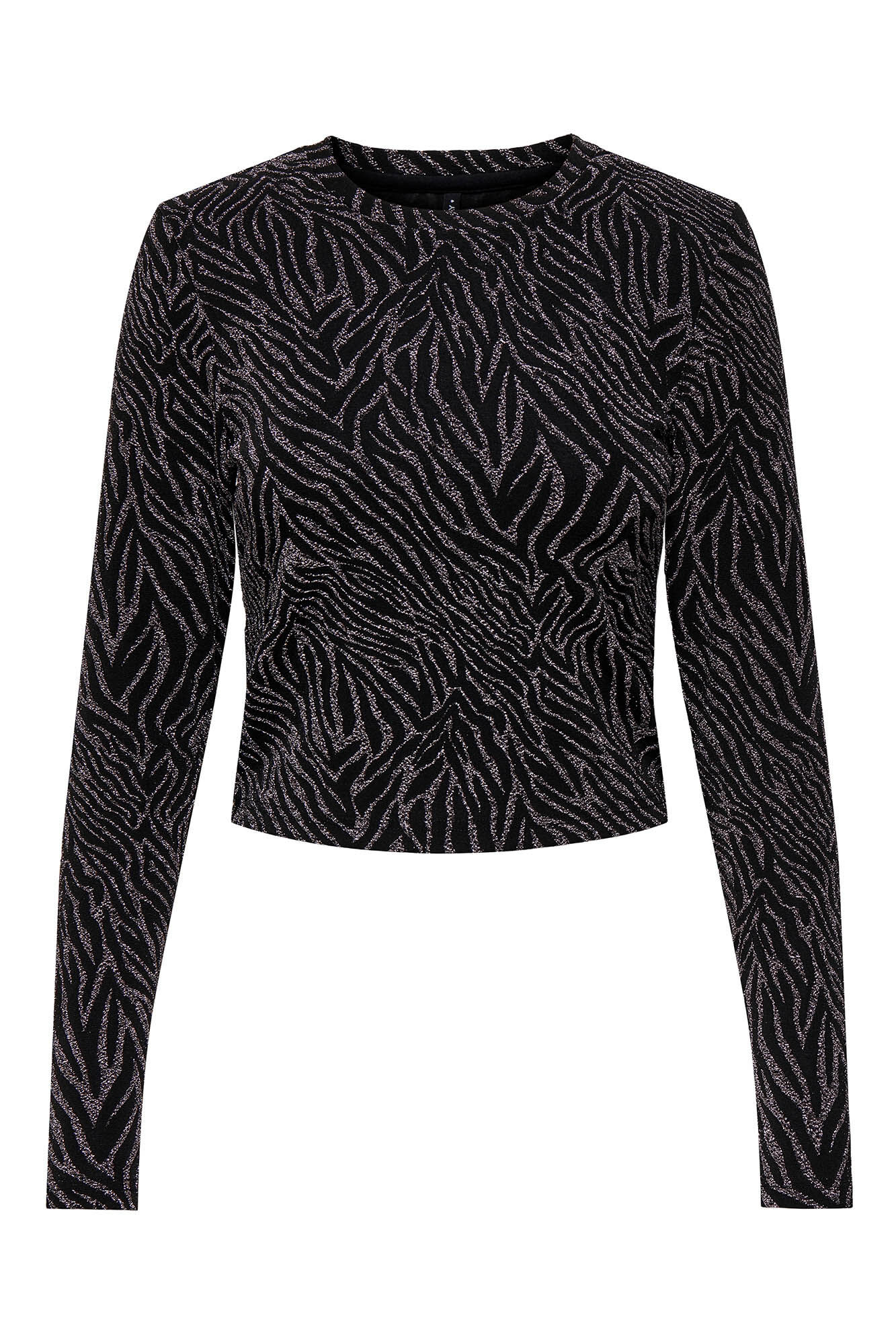 Only Maternity Jersey l&uacute;rex crop premam&aacute; negro 