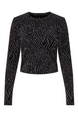 Only Maternity Jersey lúrex crop premamá negro  negro