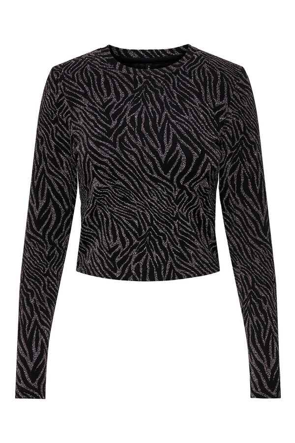 Only Maternity Jersey lúrex crop premamá negro  negro