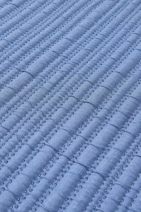 Textura Edred&oacute;n liso reversible azul