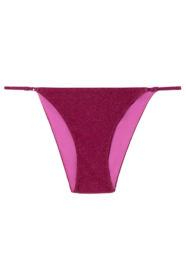 Women'secret Braga bikini clásica tiras brillo rosa morado/lila