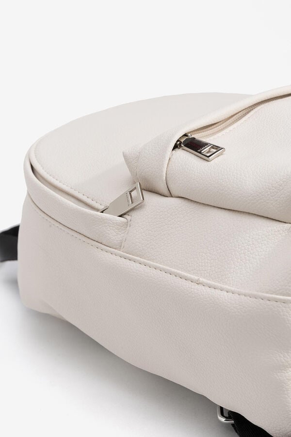 Vilanova Mochila de Piel Pint&eacute;tica marfil