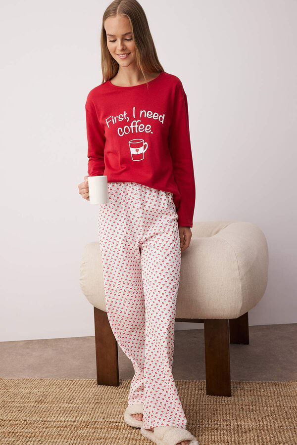 Trendyol Conjunto pijama corazones rojo rojo