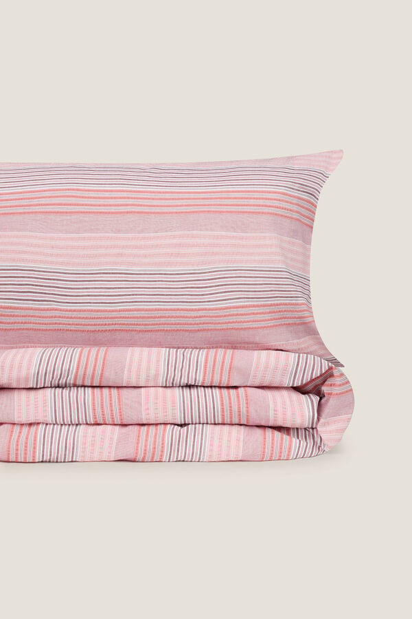 Textura Capa n&oacute;rdica riscas texturas. Cama 180-200 cm. rosa