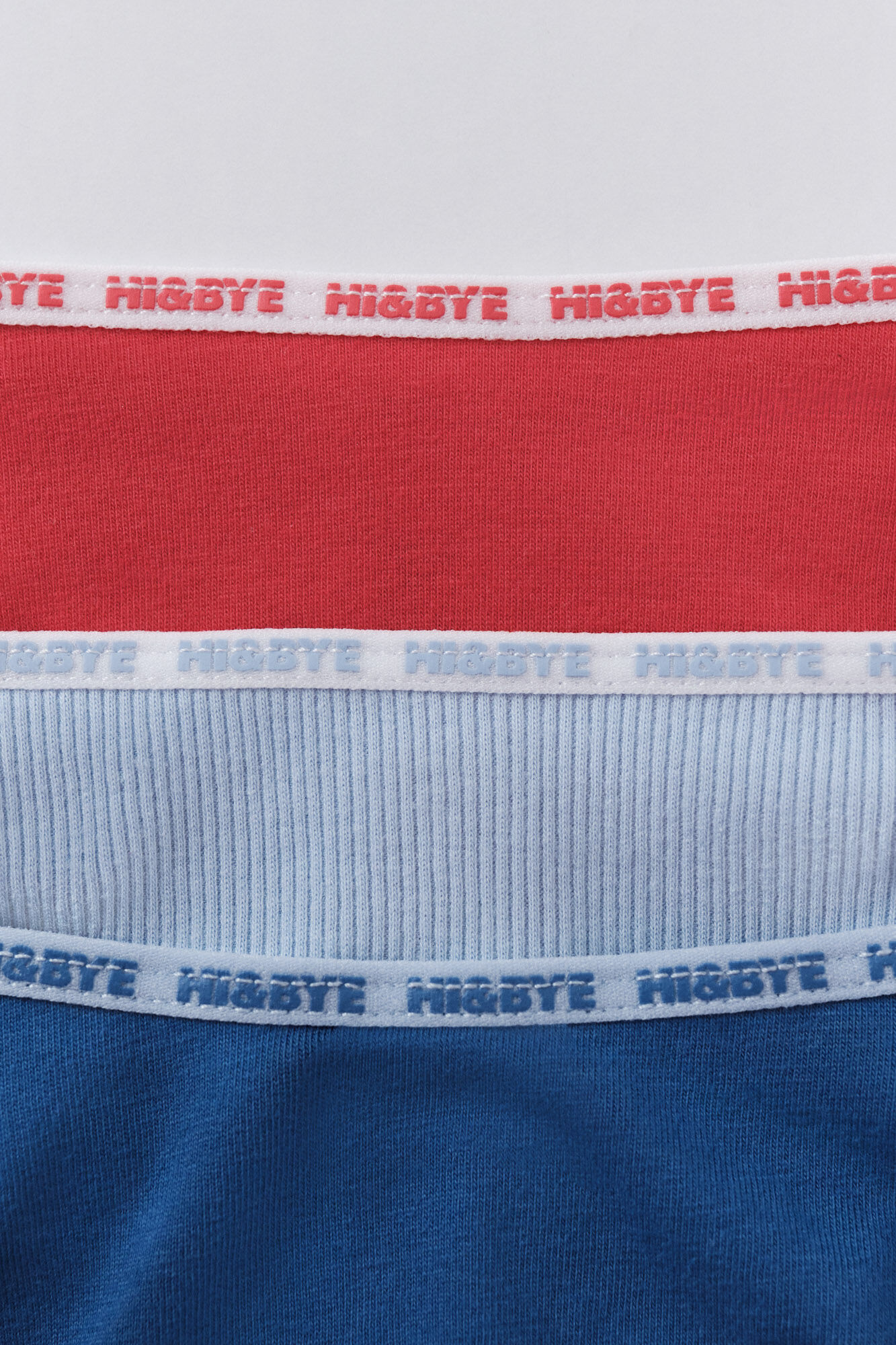 HI&BYE Pacote com 3 tangas, vermelho, azul, azul