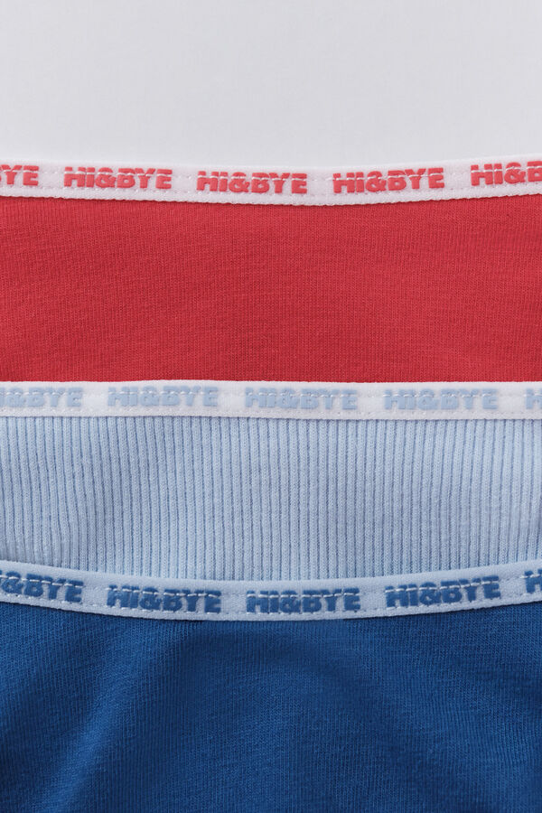 HI&BYE Pacote com 3 tangas, vermelho, azul, azul branco