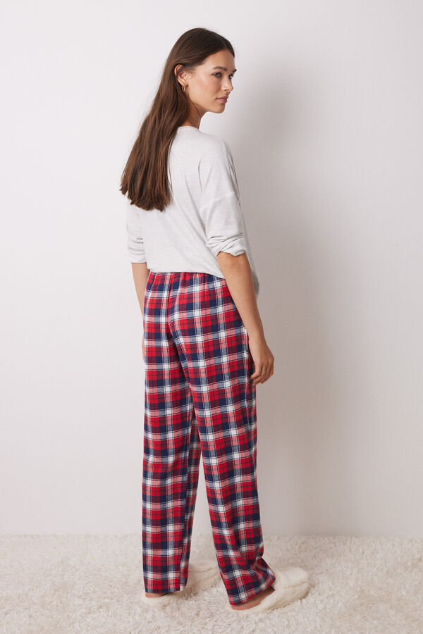 Women'secret Pantal&oacute;n casual 100% algod&oacute;n cuadros estampado