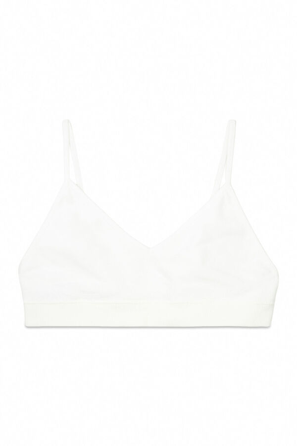 HI&BYE top enchimento marfim com copas remov&iacute;veis bege