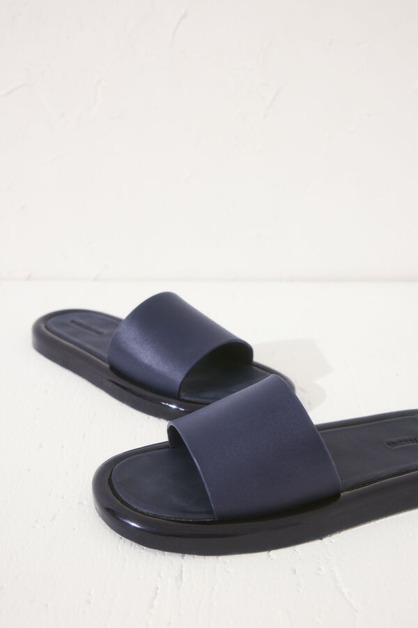 Women'secret Sandalias tipo pala azul navy azul