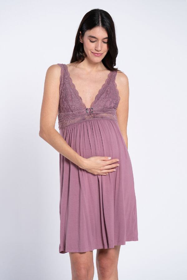 Ohma! Camis&oacute;n lencero con encaje&nbsp;premam&aacute; morado/lila
