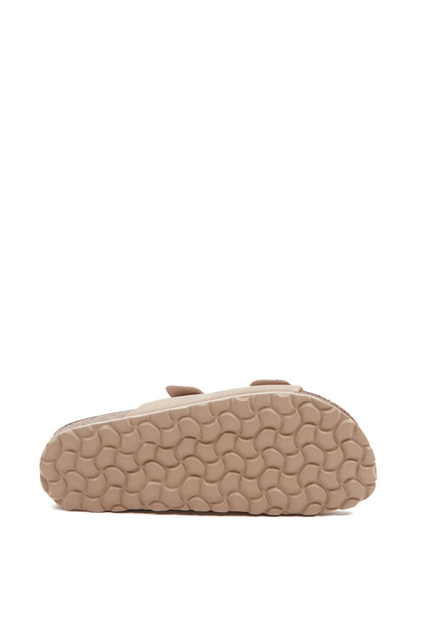 Abbacino Sandália croute de pele camurça bege