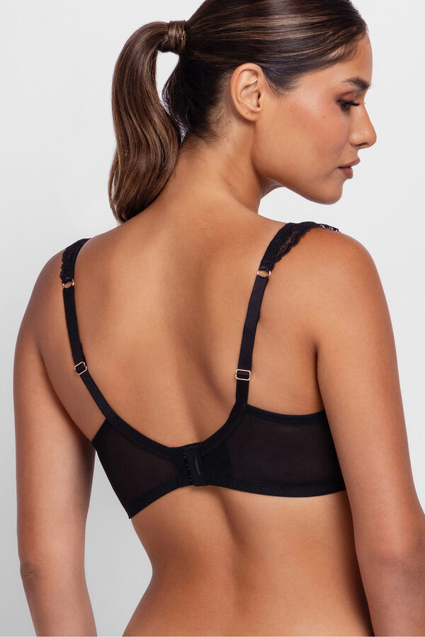 Dorina Soutien Lyra Satin com cobertura total e sem enchimento preto