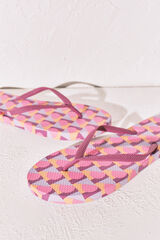 Women'secret Chanclas dedo estampado geom&eacute;trico rosa rosa