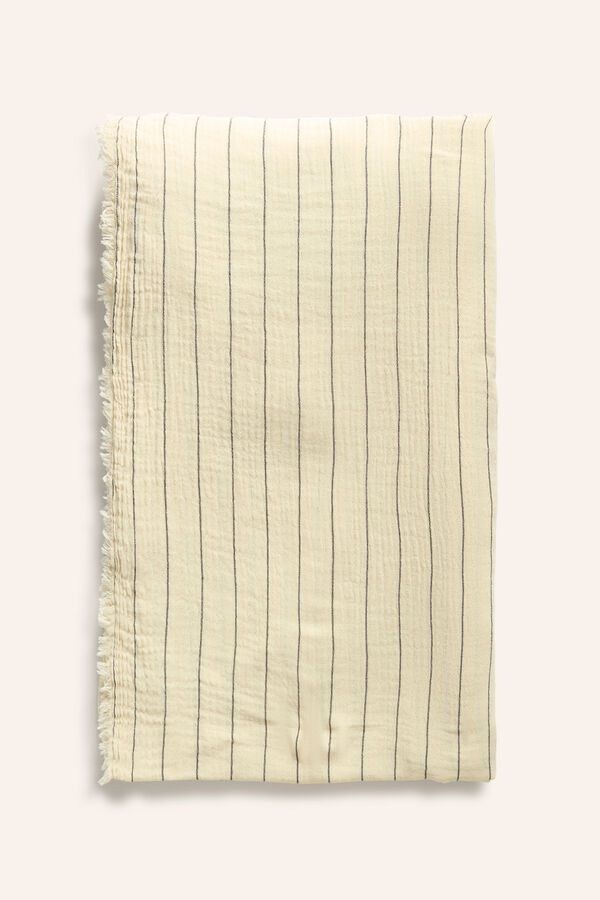 Calma House Colcha de musselina com riscas finas Gratto estampado