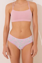 Women'secret Braga ancha brasile&ntilde;a microfibra estampado rosa rosa